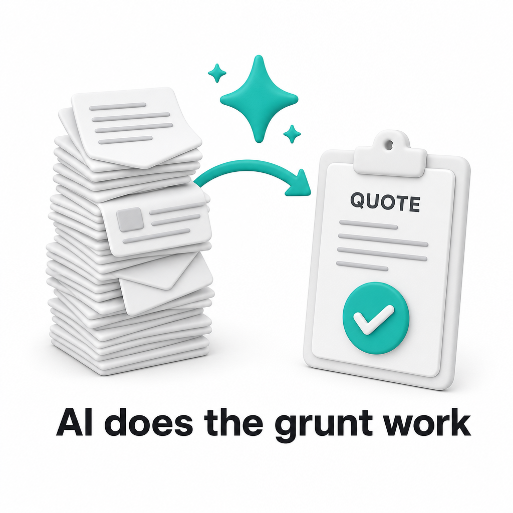 AI agent clearing quote paperwork so dispatch can focus on decisions