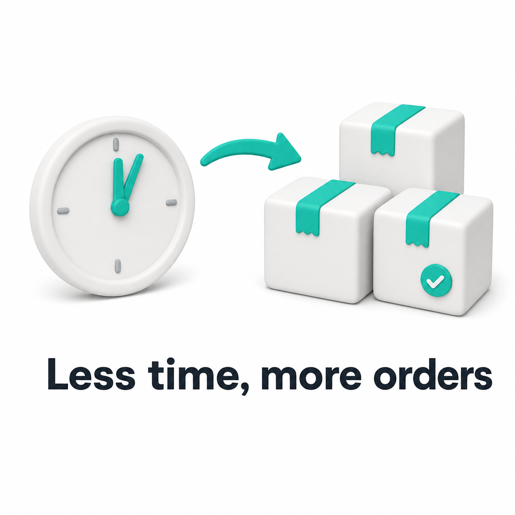 Illustration of processing more freight orders with less admin time