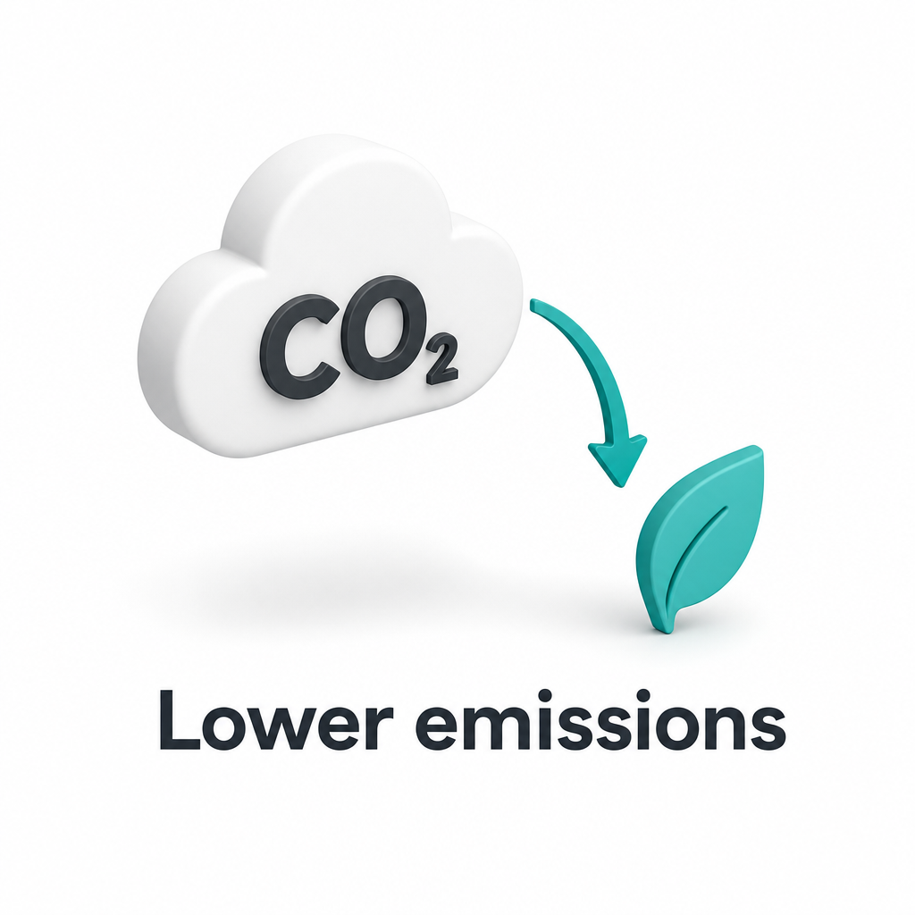 CO2-Wolke, die sich in ein Blatt verwandelt und geringere Emissionen darstellt